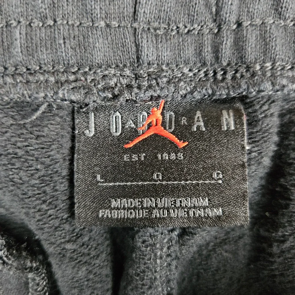 Jordan Flight Men's French Terry Joggers Black Pants‎ DQ7468-010 Size Large